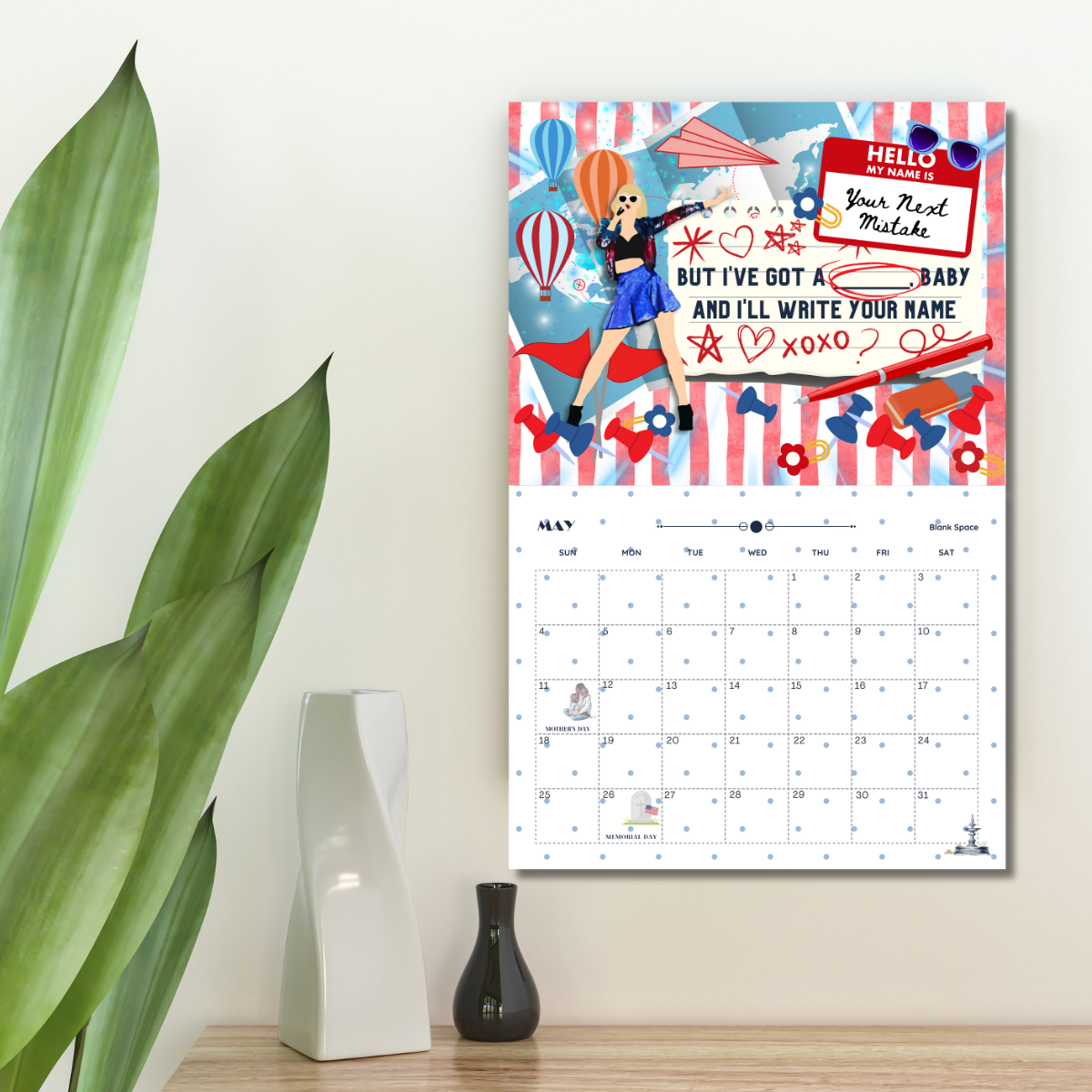 Taylor Swift Roaring 20s Lyrics 18-month Wall Calendar (Jun '24 - Dec '25) - NOW 50% OFF