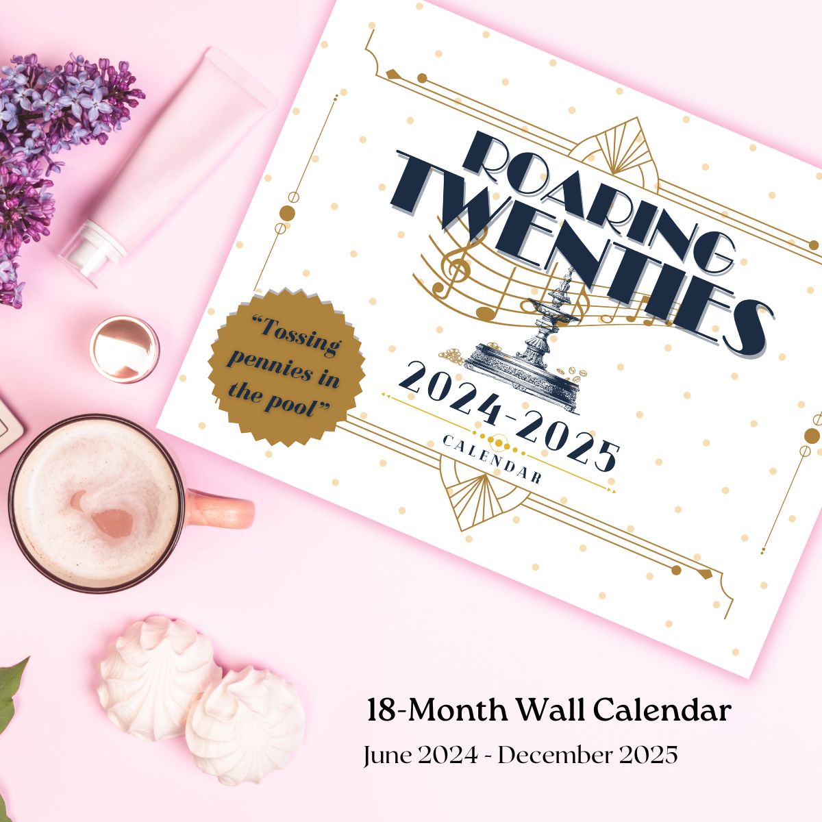 Taylor Swift Roaring 20s Lyrics 18-month Wall Calendar (Jun '24 - Dec '25) - NOW 50% OFF